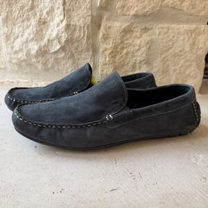 Joseph Abboud Mens Navy Blue Suede Driving Slip On Loafers Square Toe Size 12